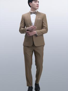 Bộ Suit Nâu Nhạt Caro Modern Fit TGS275